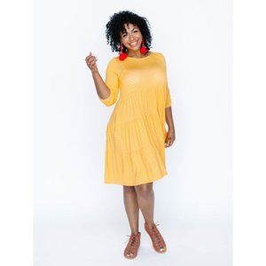 Agnes & Dora Yellow Red Polka Dot Dress L